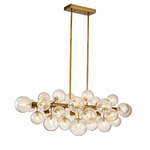 Orbit 29 - Globe Aged Brass Linear Chandelier