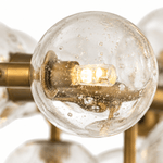 Orbit 29 - Globe Aged Brass Linear Chandelier
