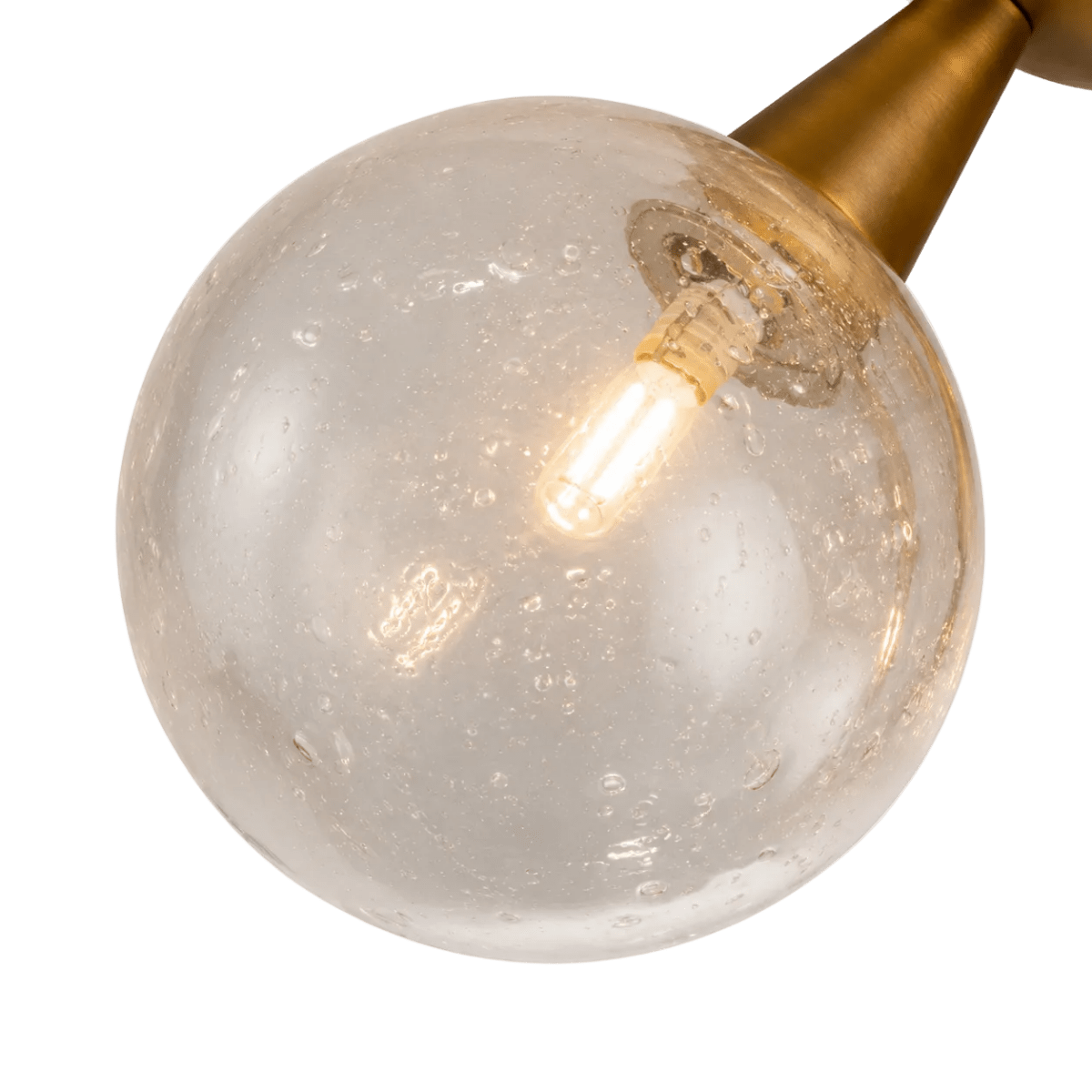 Orbit 3-Globe Aged Brass Semi-Flush Mount