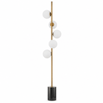 Orion 5 - Globe Marble Base Staggered Floor Lamp