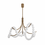 Perla Draped Bead Pearl LED Chandelier