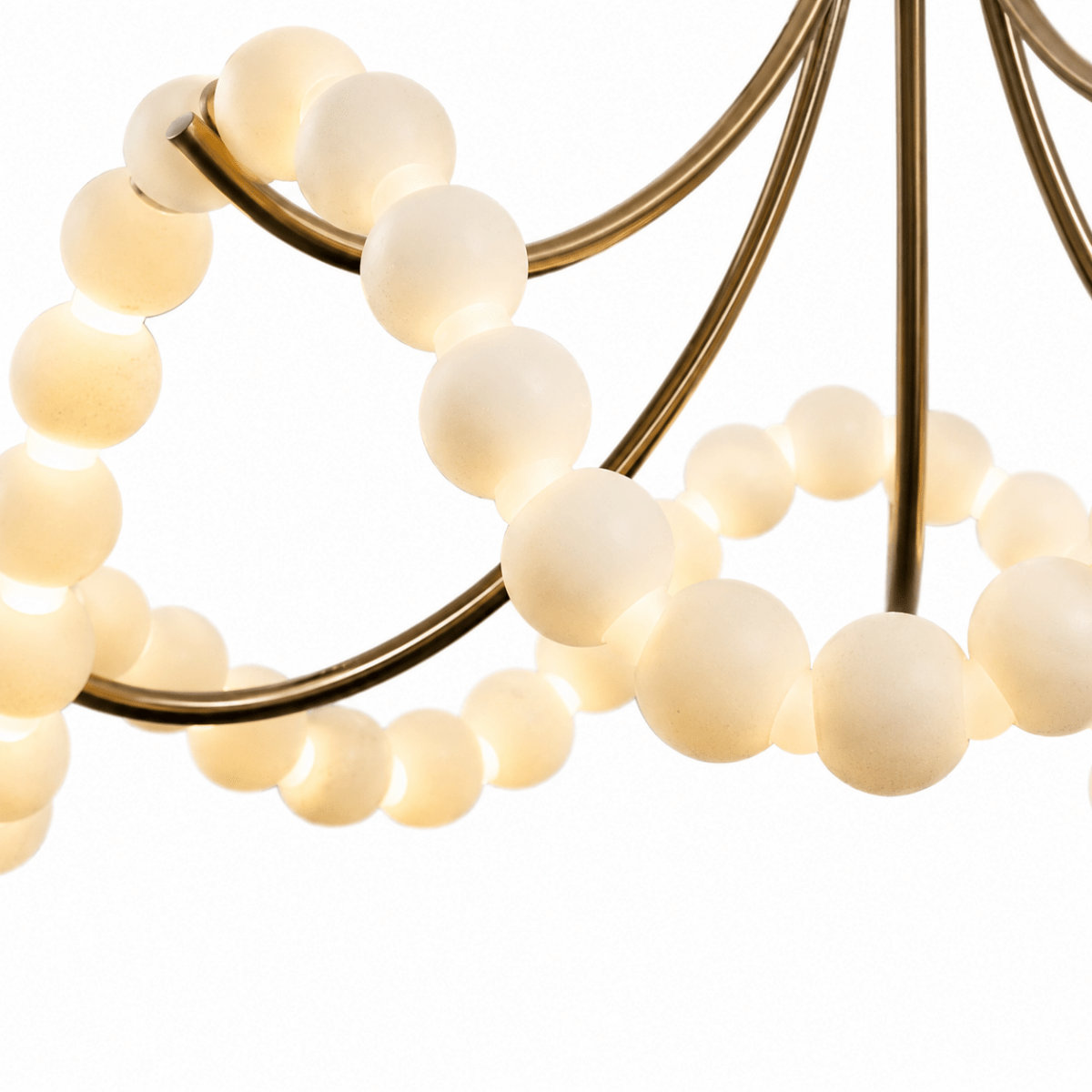 Perla Draped Bead Pearl LED Chandelier