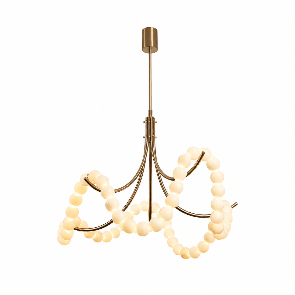 Perla Draped Bead Pearl LED Chandelier