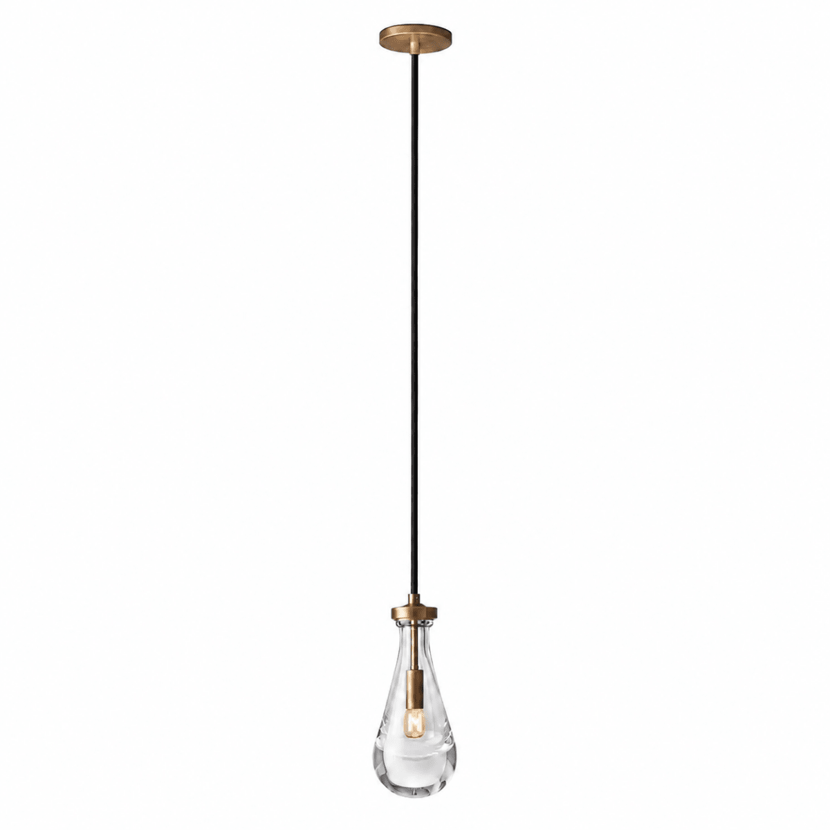 Teara Raindrop Aged Brass Pendant