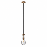 Teara Raindrop Aged Brass Pendant