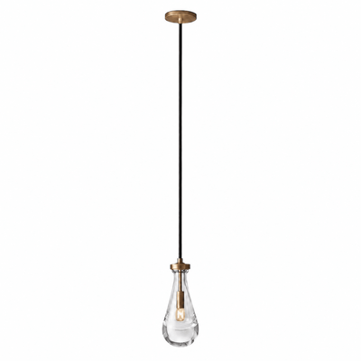 Teara Raindrop Aged Brass Pendant