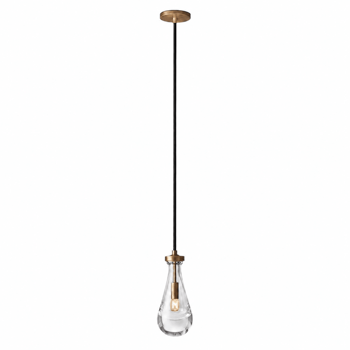 Teara Raindrop Aged Brass Pendant