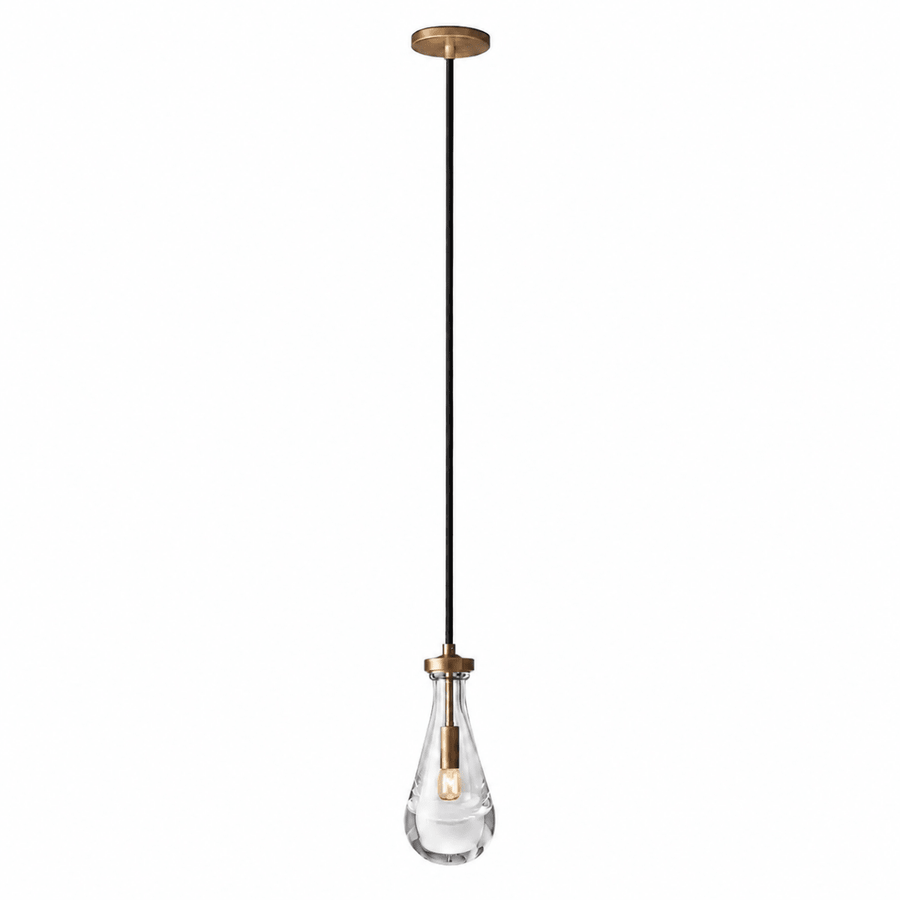 Teara Raindrop Aged Brass Pendant