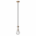 Teara Raindrop Aged Brass Pendant