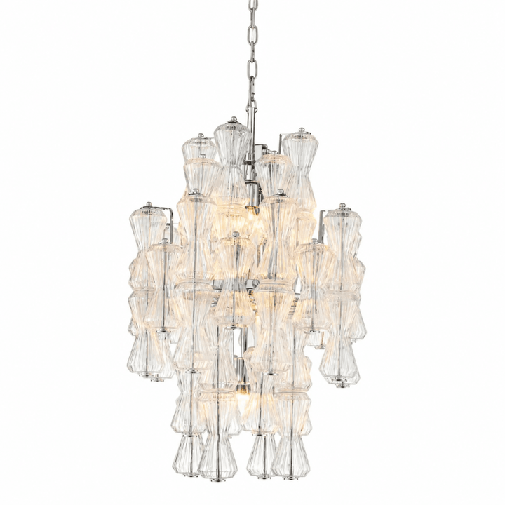 Vega 20 Inch Clear Rainfall Glass Chandelier