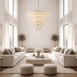 Vega 35" Clear Glass Chandelier