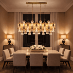 Vega Oval 22 - Light Multi - Color Glass Chandelier