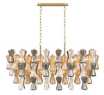 Vega Oval 22 - Light Multi - Color Glass Chandelier