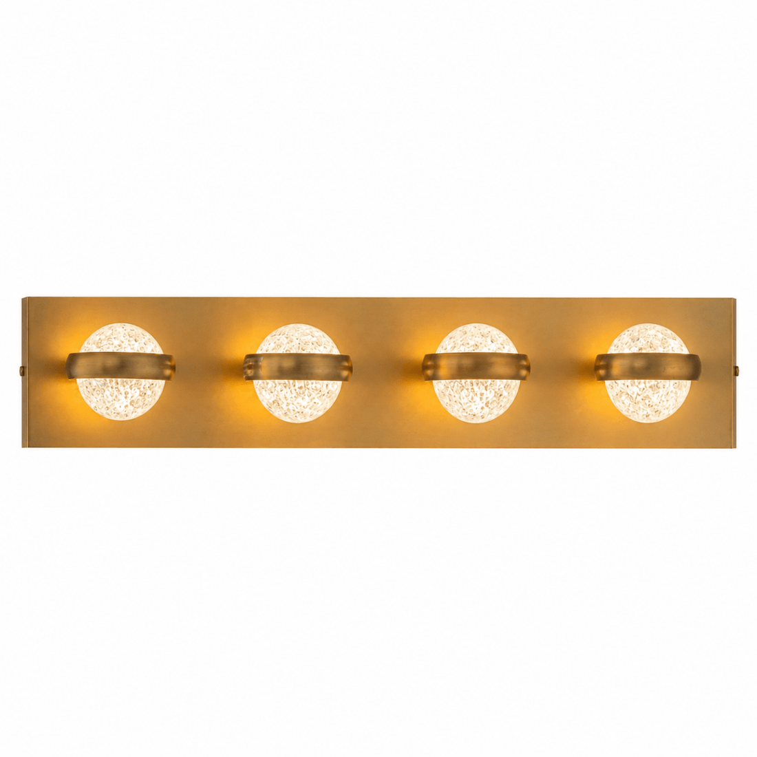 Weston 4 - Globe Aged Brass Led Vanity Light